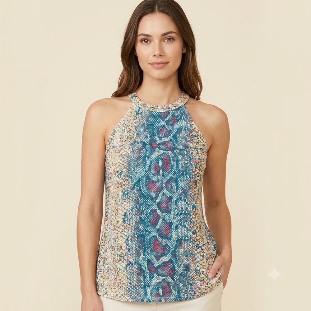 043-Bibi Knit Animal a print Tank / PTP 20”